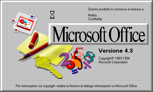 Schermata di avvio di Office 4.3 in italiano.
